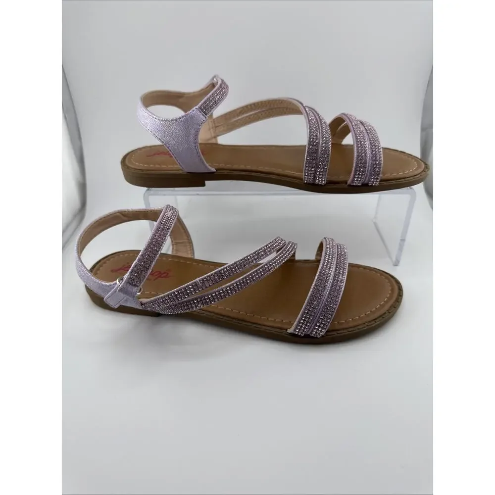 Jellypop Girls Size 4 Penny‎ style - Light Purple Crystal Strappy Sandals NWOT - Picture 5 of 7